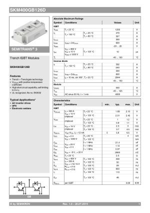 rs components 其他智能設備 igbt模塊 skm400gb126d 使用說明